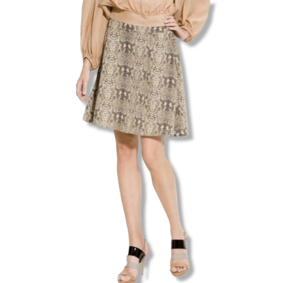 Marc Jacobs Silk Mini Skirt 2 XS Python Snakeskin Snake Print A-Line Swing - Picture 3 of 15